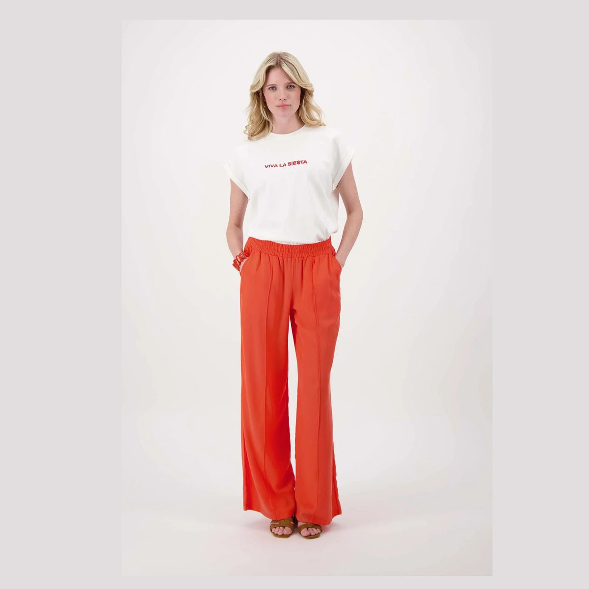 Zusss Lyocell twill fladder broek