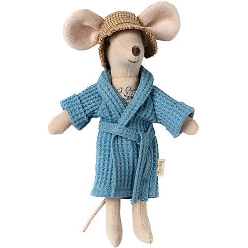 Maileg bathrobe dad mouse dusty blue