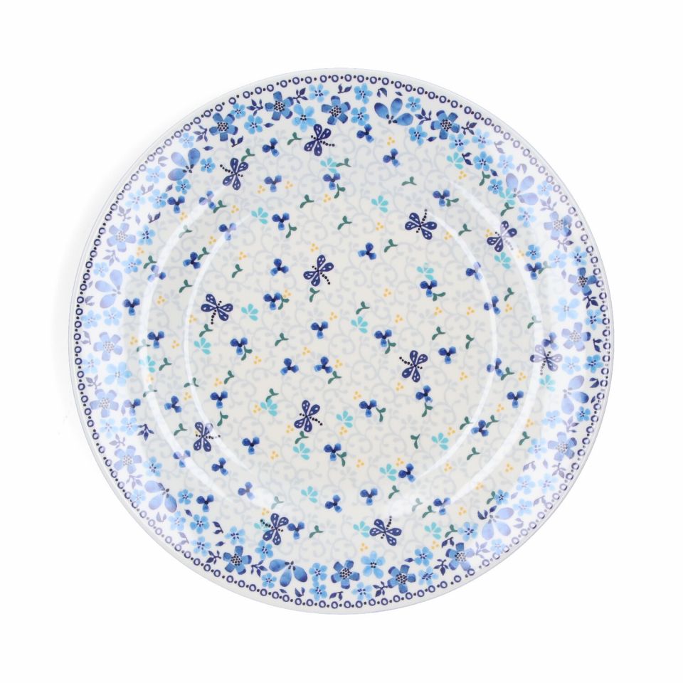 Bunzlau Melamine Plate Dragonfly Garden