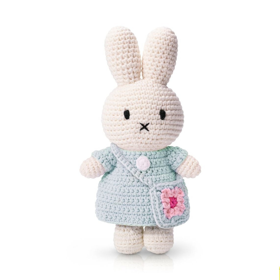 Just dutch miffy / nijntje handmade and her mint dress + flowerbag