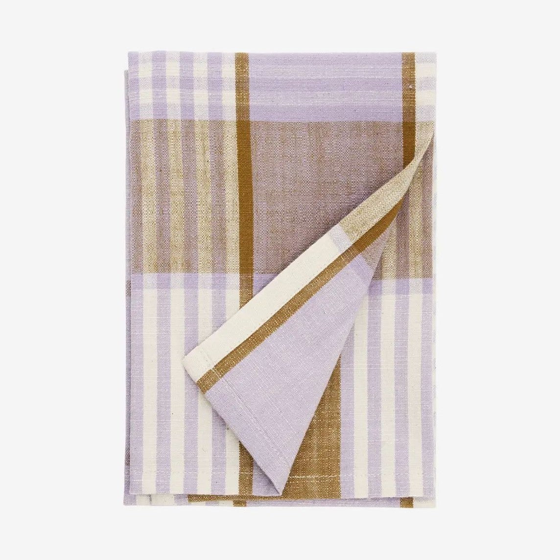 Madam stoltz striped kitchen towel lilac