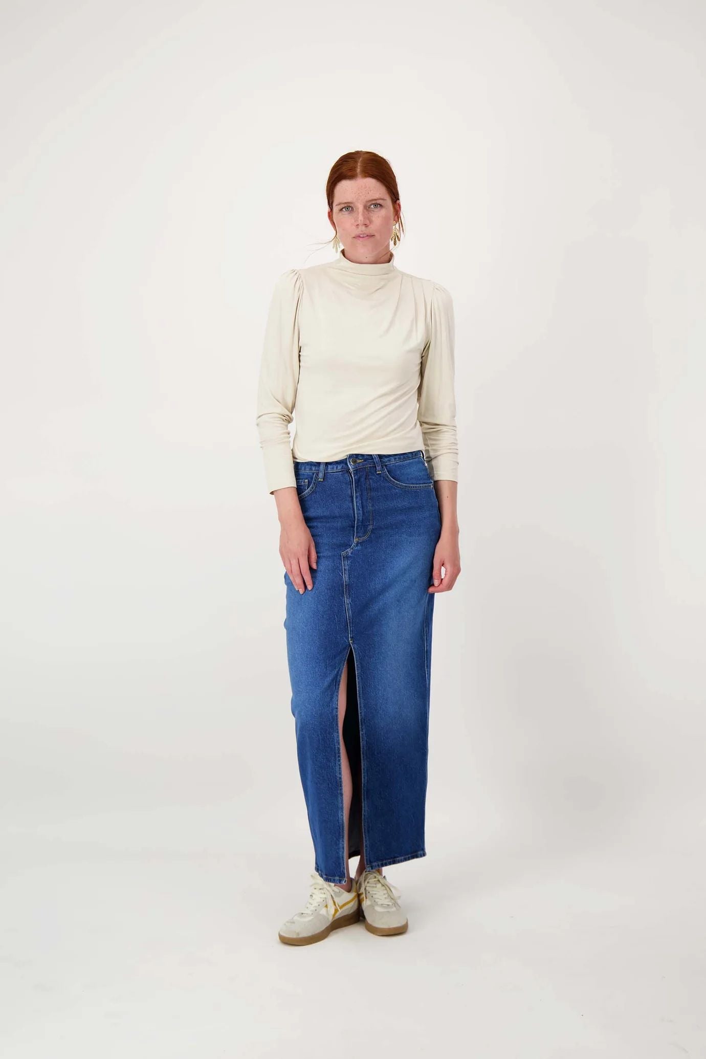 Zusss lange denim stretch rok