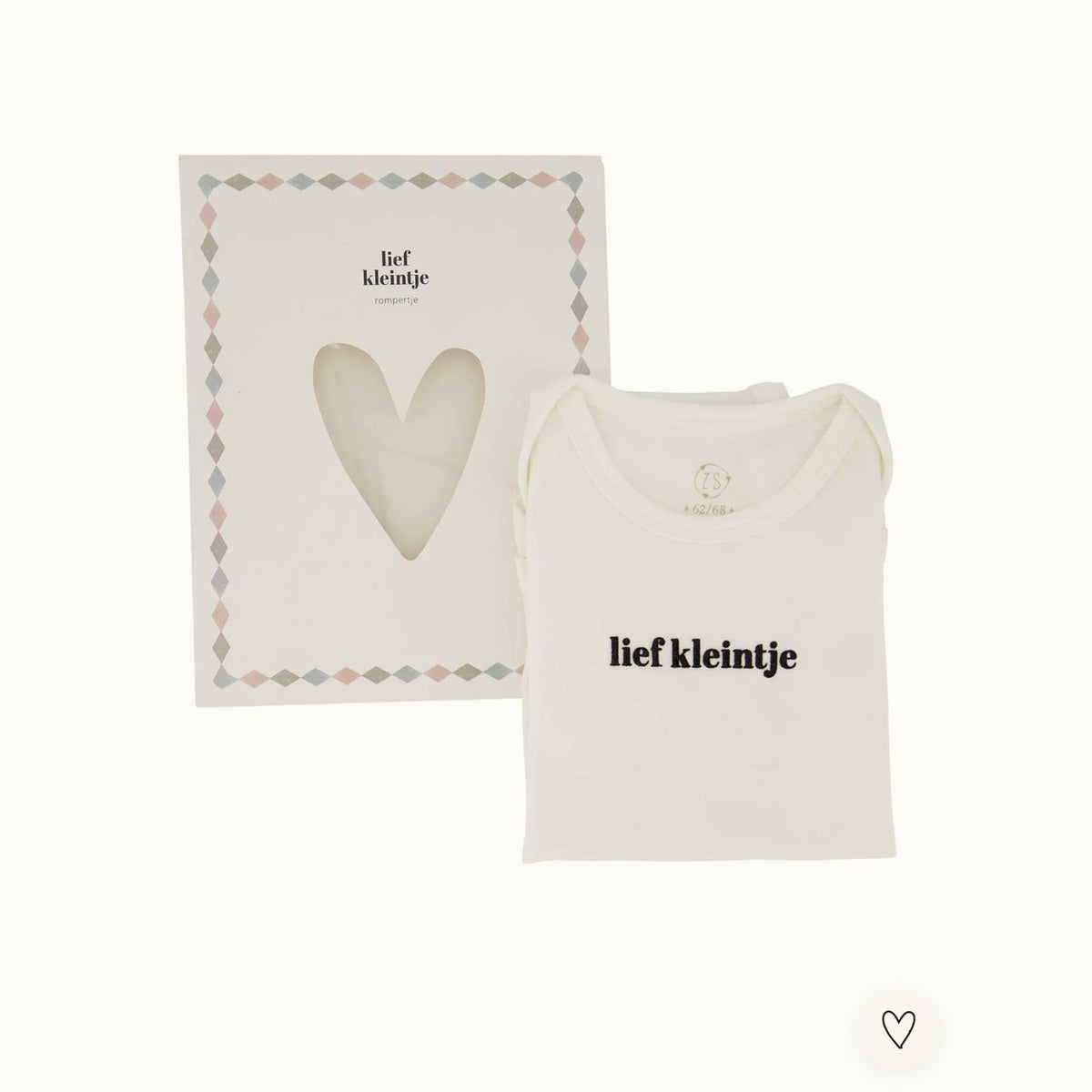Zusss rompertje lief kleintje in doosje maat 62/68 wit zwart