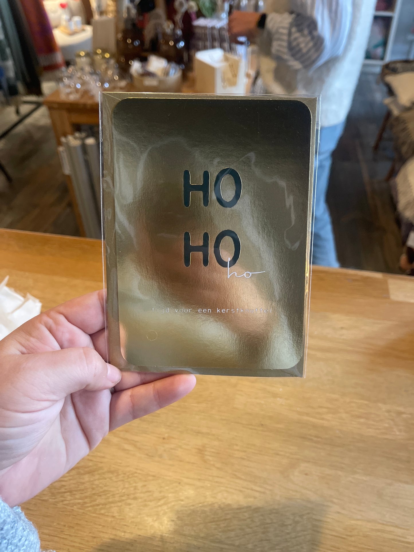 Ansichtkaart hohoho goud