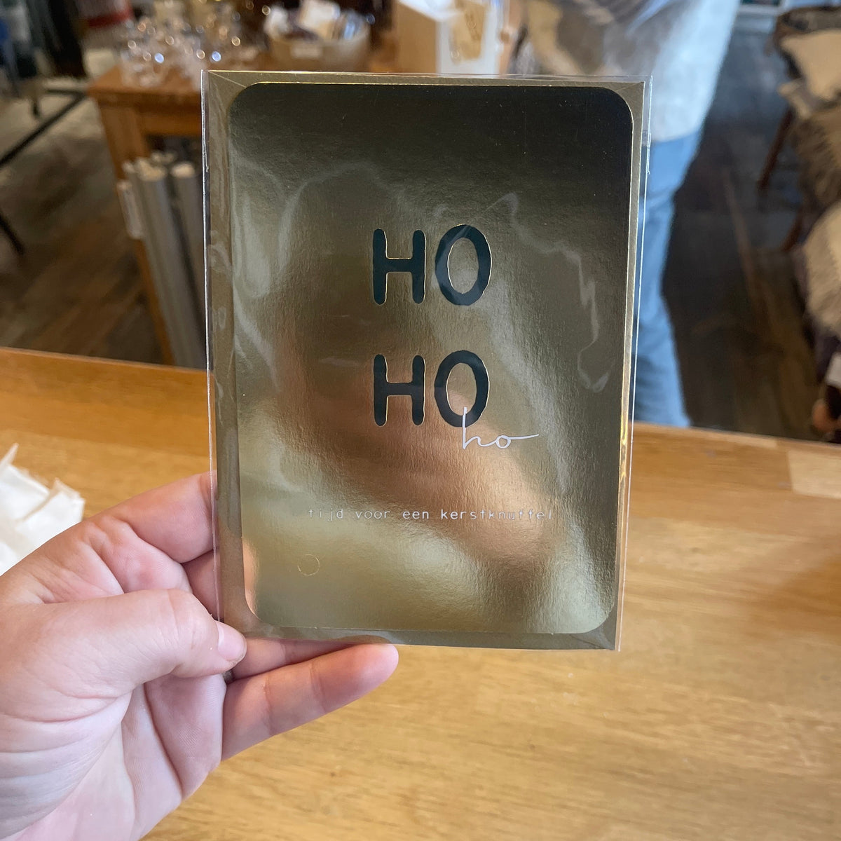 Ansichtkaart hohoho goud