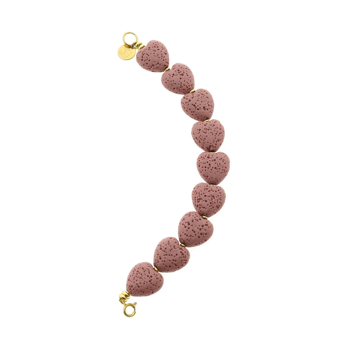 Solid gold necklace joia Lava love