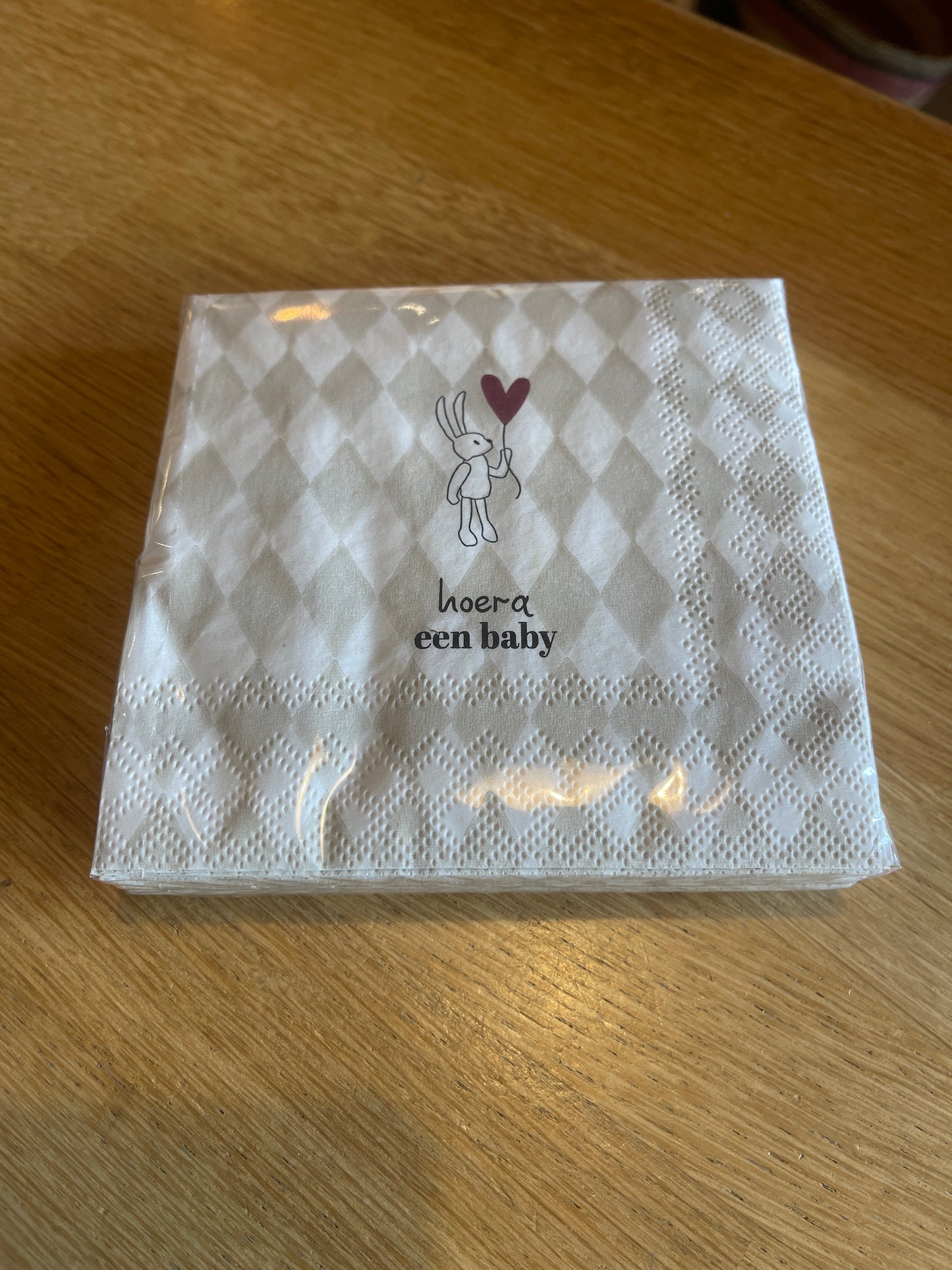 Zusss servetten vierkant hoera een baby multicolor