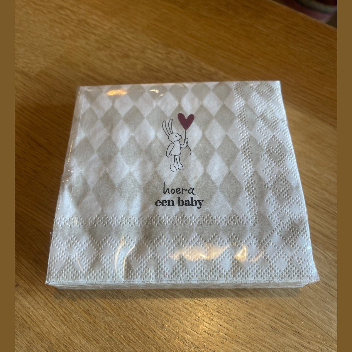 Zusss servetten vierkant hoera een baby multicolor