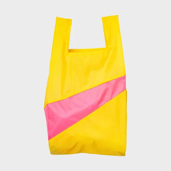 The new Shopping Bag Tv yellow & fluo pink medium