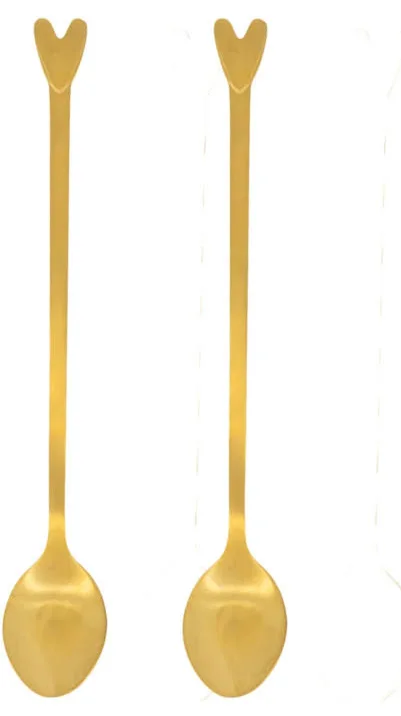 Set van 2 lange lepels hartje