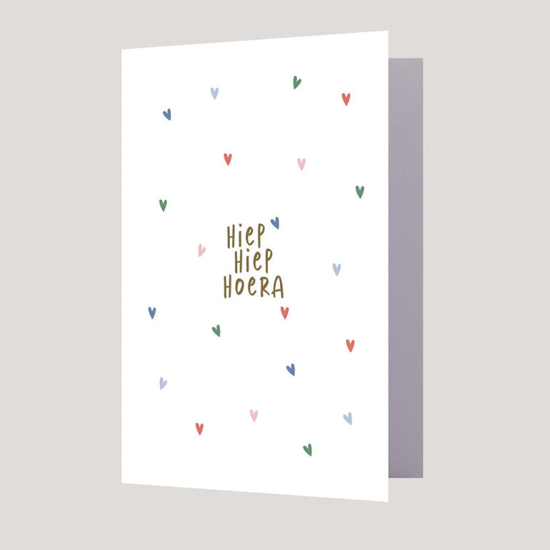 wenskaart hiep hiep hoera multicolor