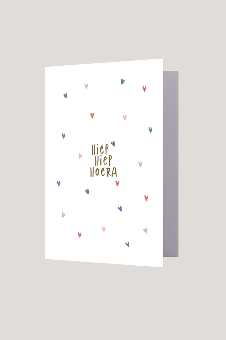 wenskaart hiep hiep hoera multicolor