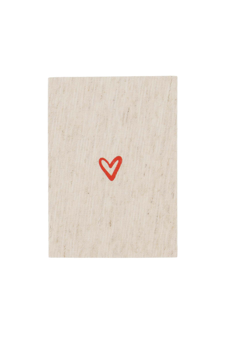 wenskaart hartje rood/linnen