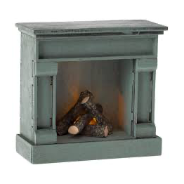 Maileg Fireplace blue mouse
