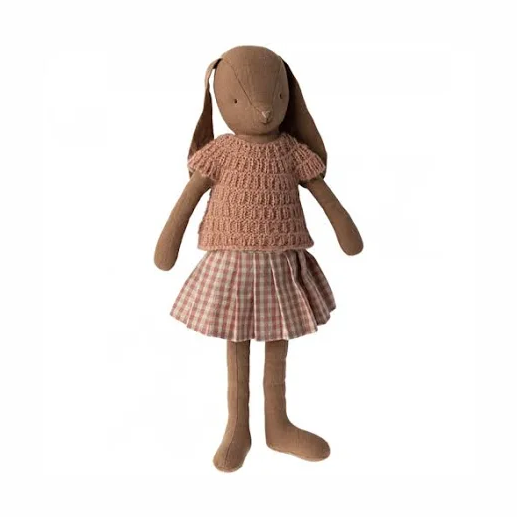Bunny size 3 chocolate brown knottend shirt and skirt