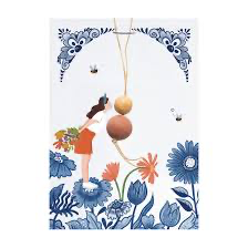 Blossombs ansichtkaart Delft blue kisses