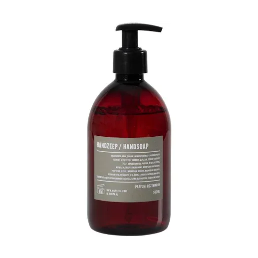 Mijn stijl handzeep rozemarijn bruine fles groen etiket 500ml