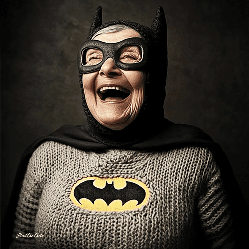 Jolly wrinkles wenskaart bat woman