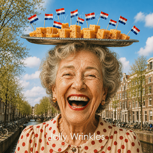 Jolly wrinkles wenskaart blokje kaas