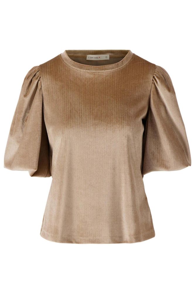 Zusss rib velour pofmouw top kit / goud