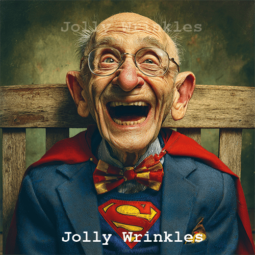 Jolly wrinkles wenskaart superman