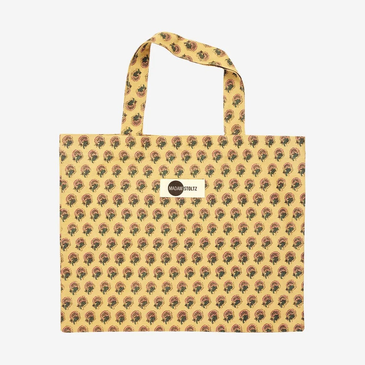 Madam stoltz printed tote bag 47x40cm yellow