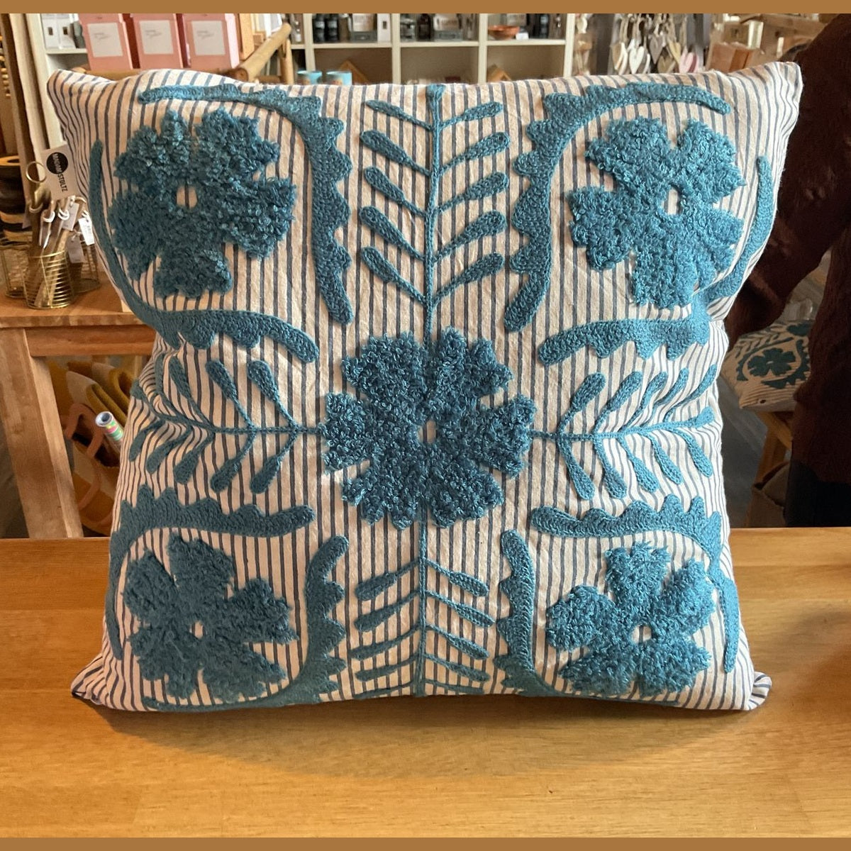 Madam stoltz suzani embroidered cushion With filler