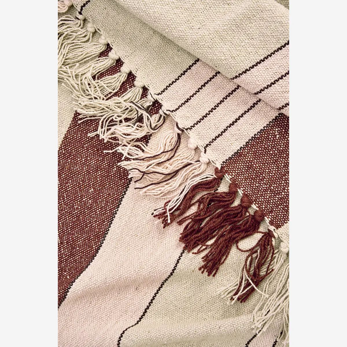 Madam stoltz recycled cotton throw stripe red
