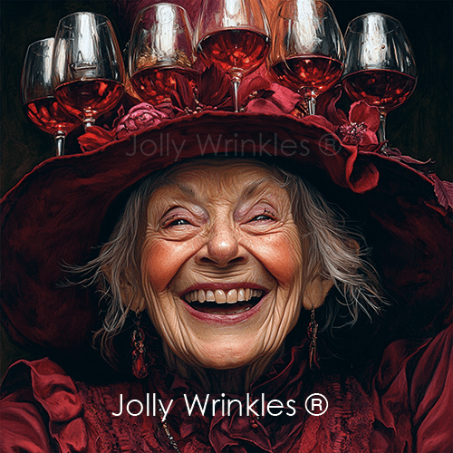 Jolly wrinkles wenskaart wijntje ?