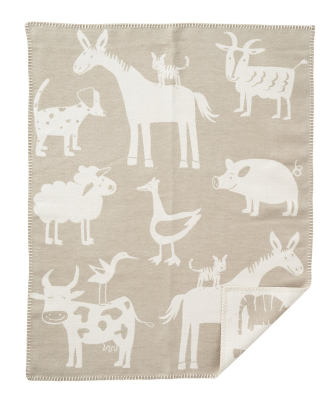 Klippan wiegdeken boerderij grijs geborsteld katoen
