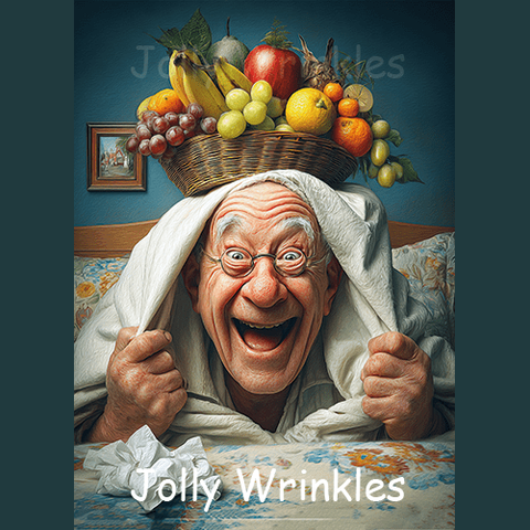 Jolly wrinkles ansichtkaart Beterschap man