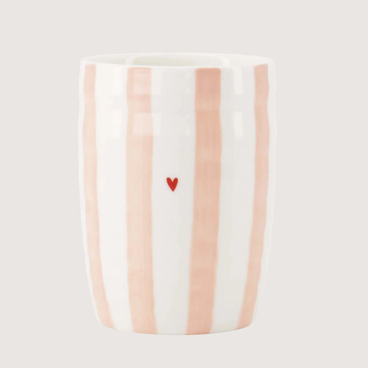 Zusss koffiemok streep hartje wit / roze / rood