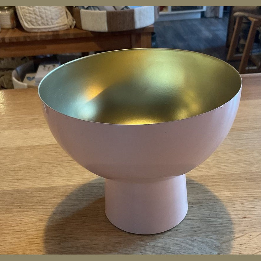 Zusss schaal op voet metaal roze / goud