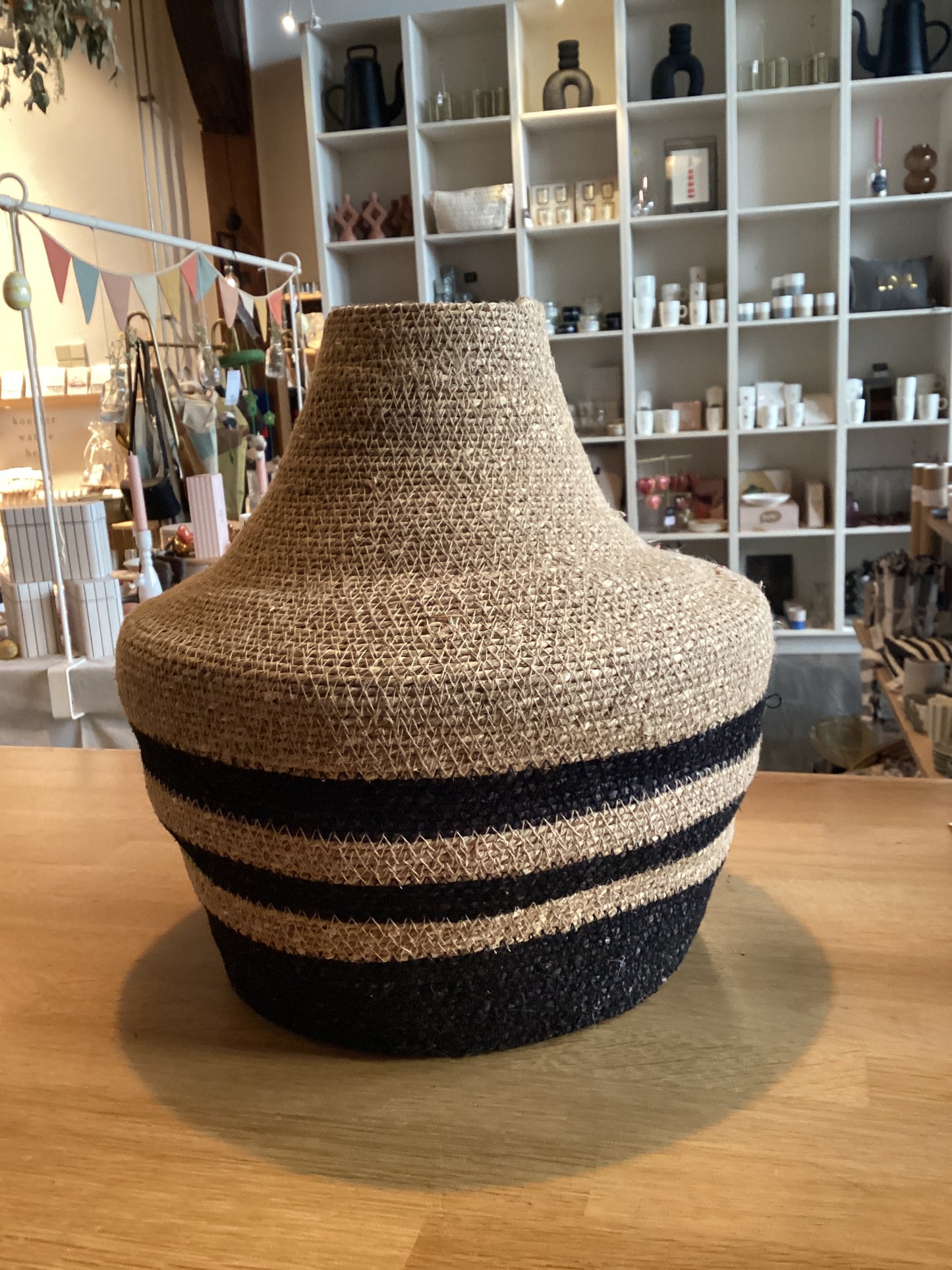 Seagrass vase natural/ black
