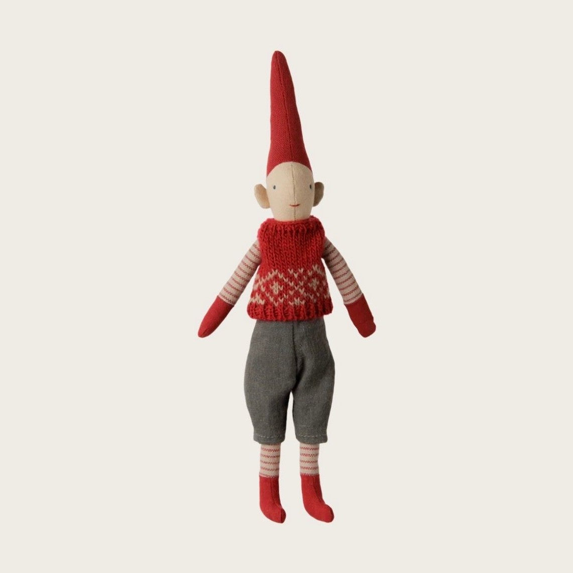 Maileg pixy size 1 boy red knitted vest