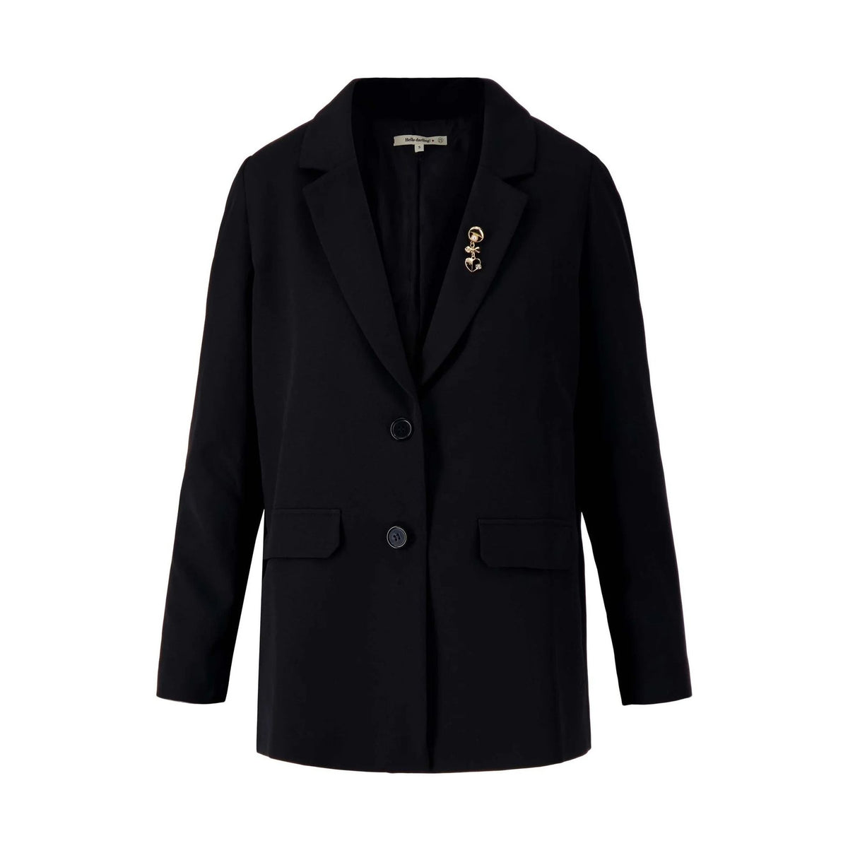 Blazer met broche zwart