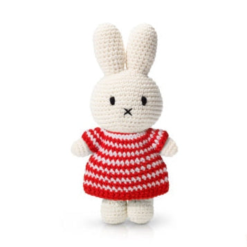Just dutch miffy / nijntje handmade and her red striped dress