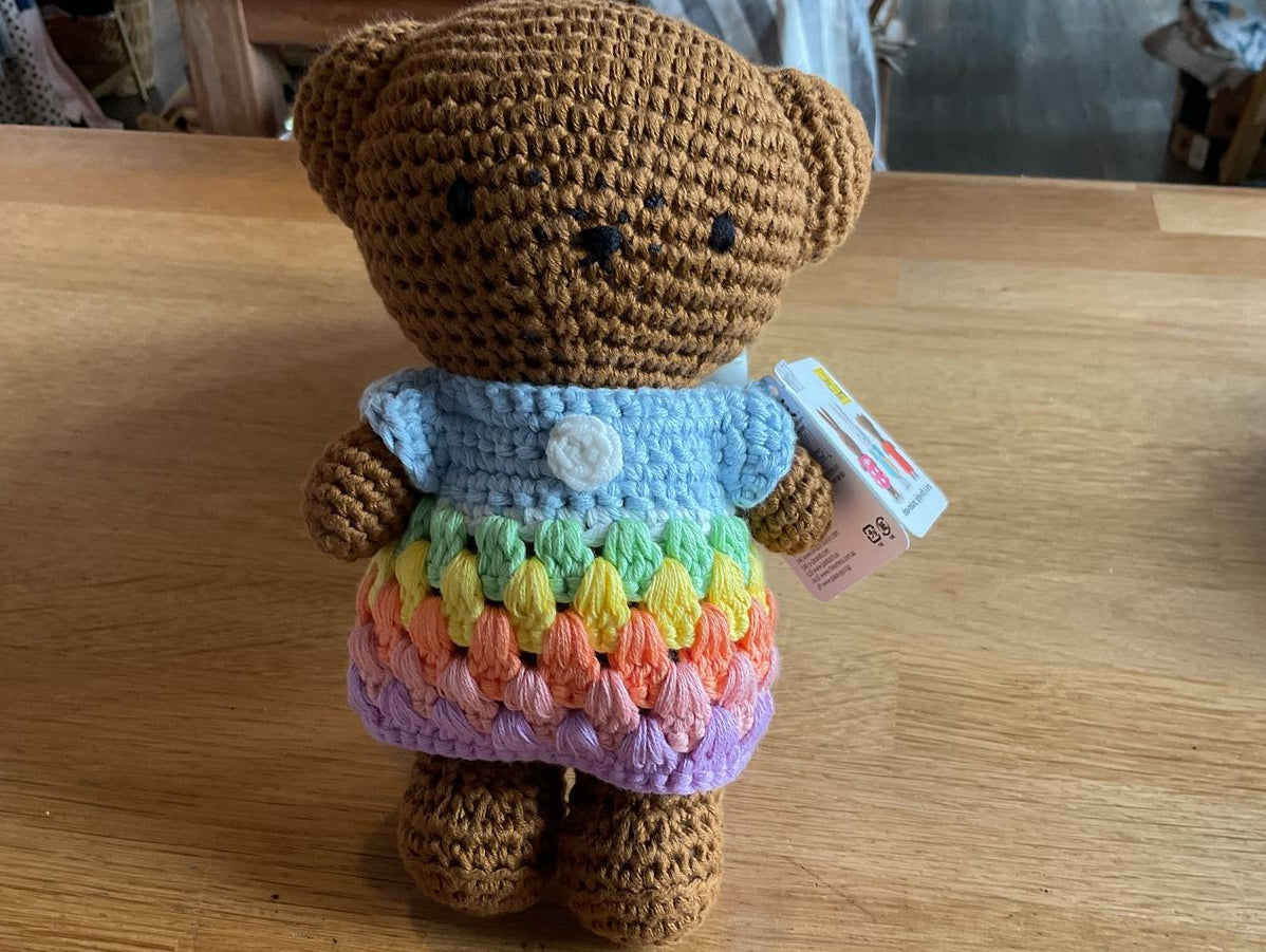 Just dutch barbara handmade and Her pastel rainbow dress