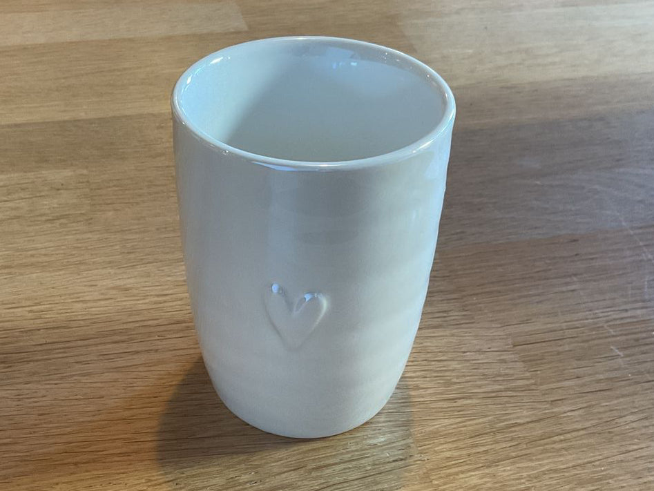 Zusss koffiemok parelmoer hartje wit