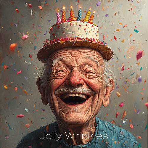 Jolly wrinkles wenskaart gefeliciteerd man