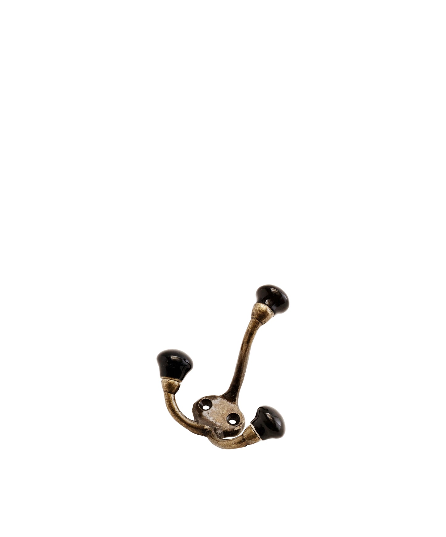 Madam Stoltz Iron hook stoneware 3 hooks black