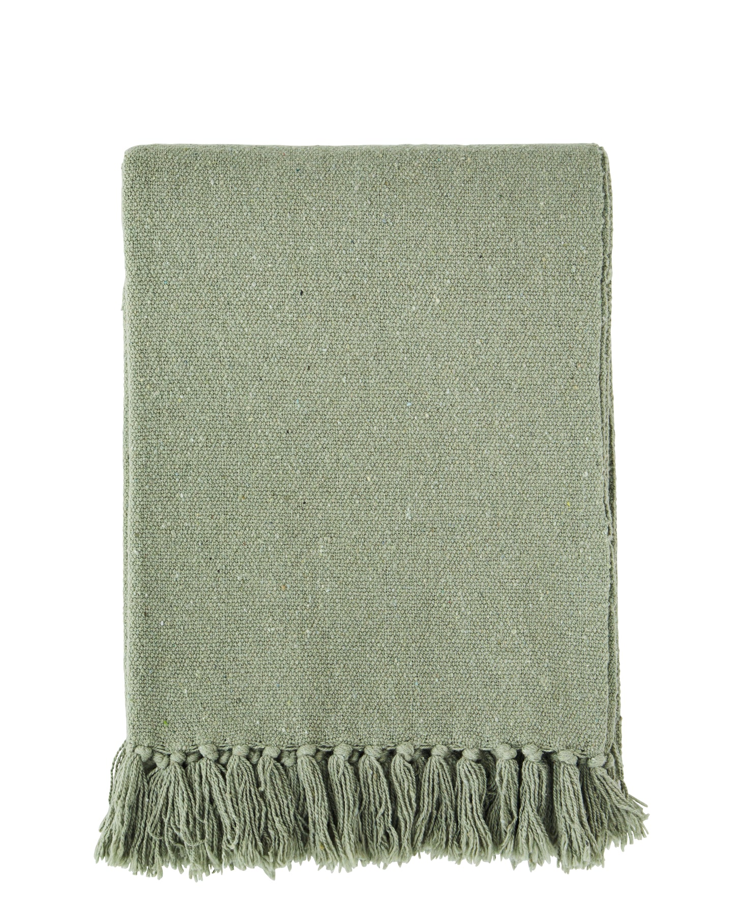 Madam Stoltz recycled cotton throw green