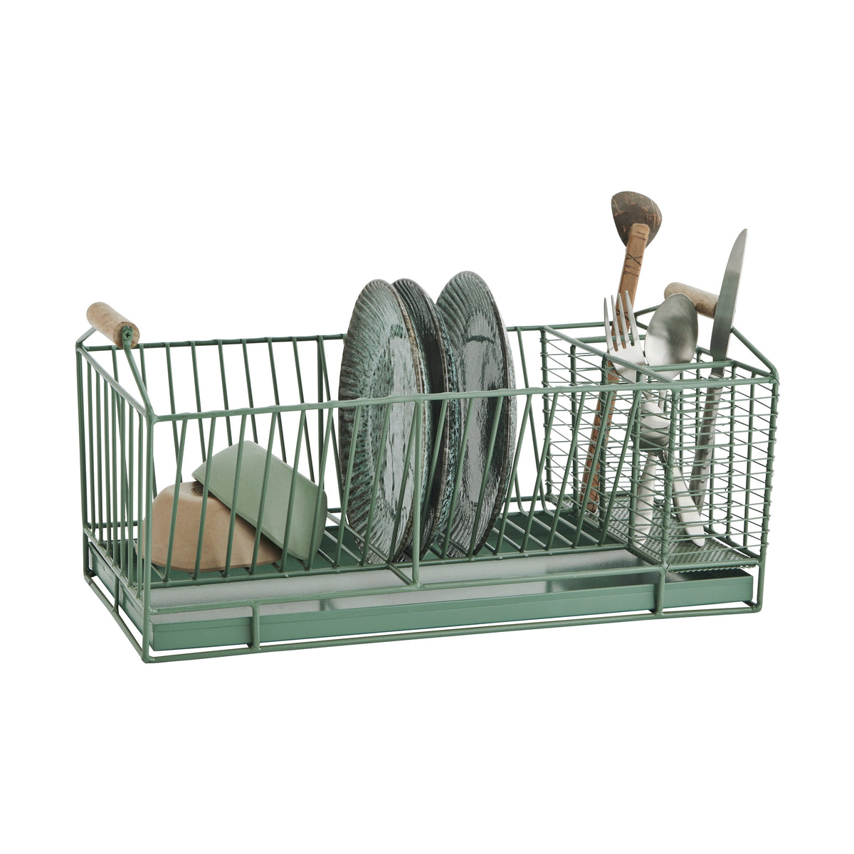 Madam Stoltz Iron dish rack green