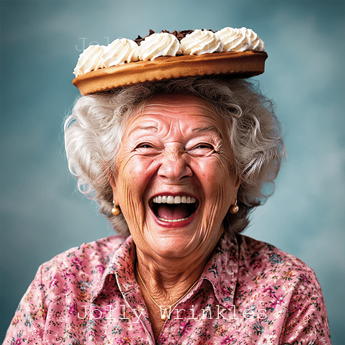 Jolly wrinkles wenskaart rijstevlaai op je hoofd
