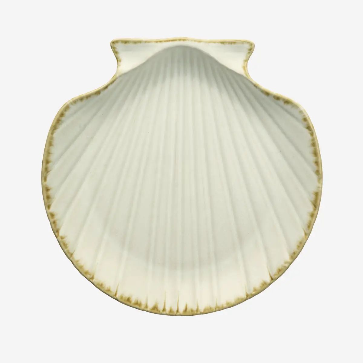 Madam stoltz stoneware sea shell tray White 1
