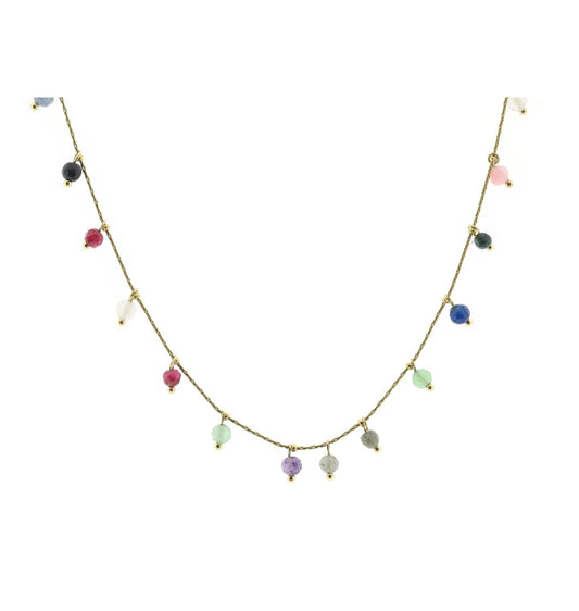 Solid gold necklace mixed 4mm