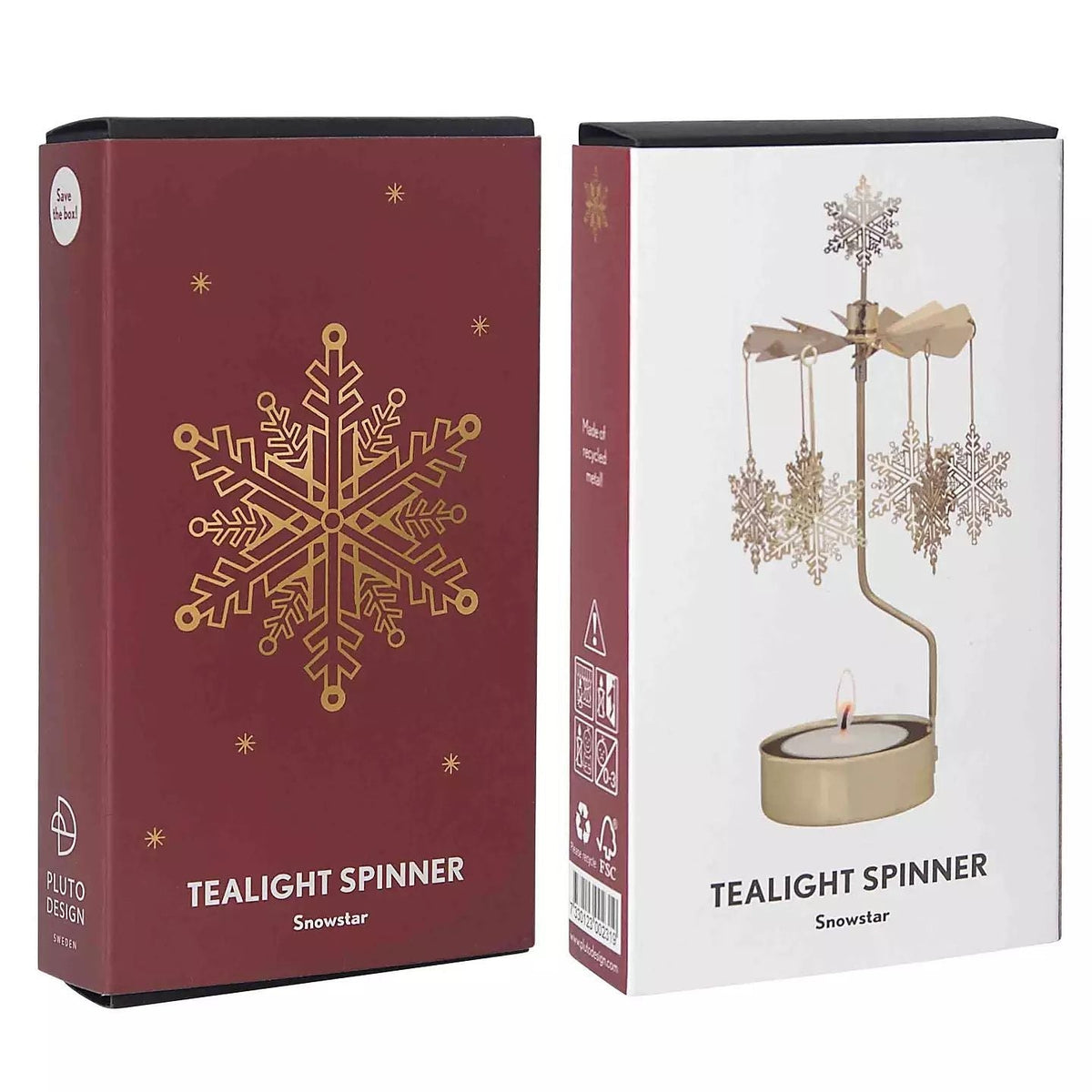 Pluto theelicht spinner snowstar gold