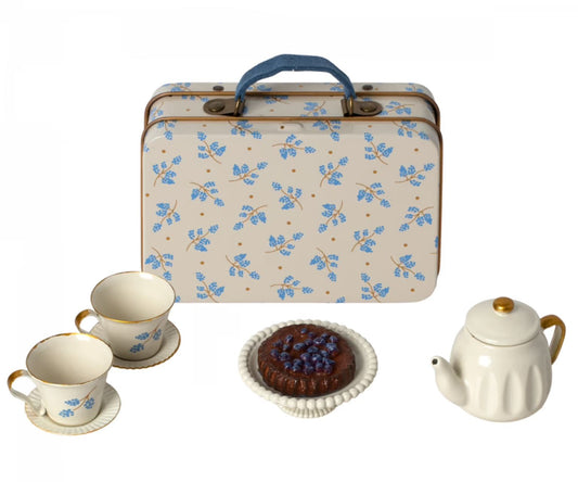 Maileg theeset muis, blue Madelaine