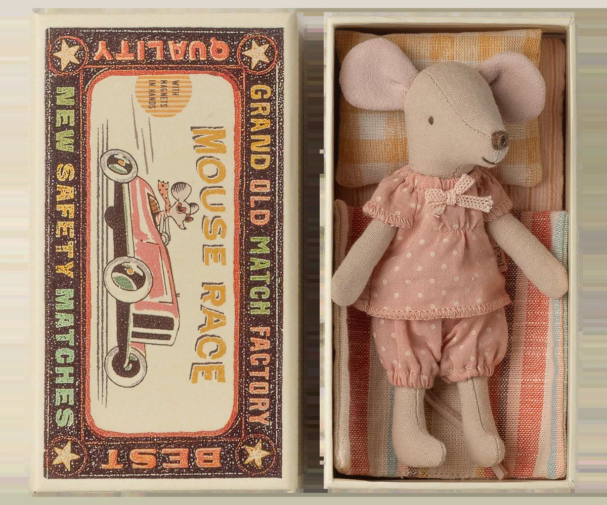 Maileg big sister in matchbox grey