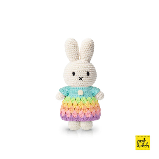 miffy / nijntje handmade and her pastel rainbow dress